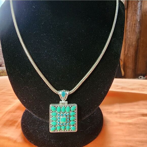 Vintage SilverTone with Turquoise - Picture 2 of 4